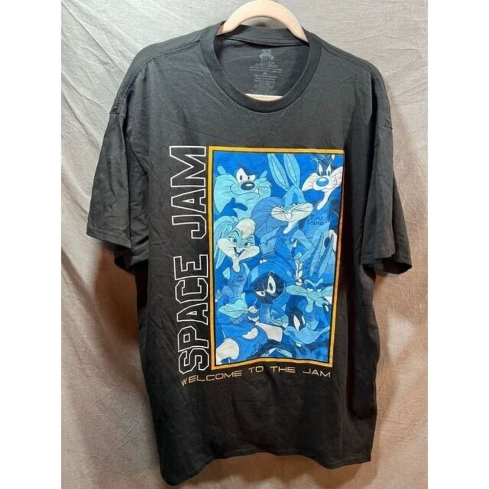 Space Jam Shirt Adult Extra Large Black Short Sleeve Pullover Logo Tee Mens‎